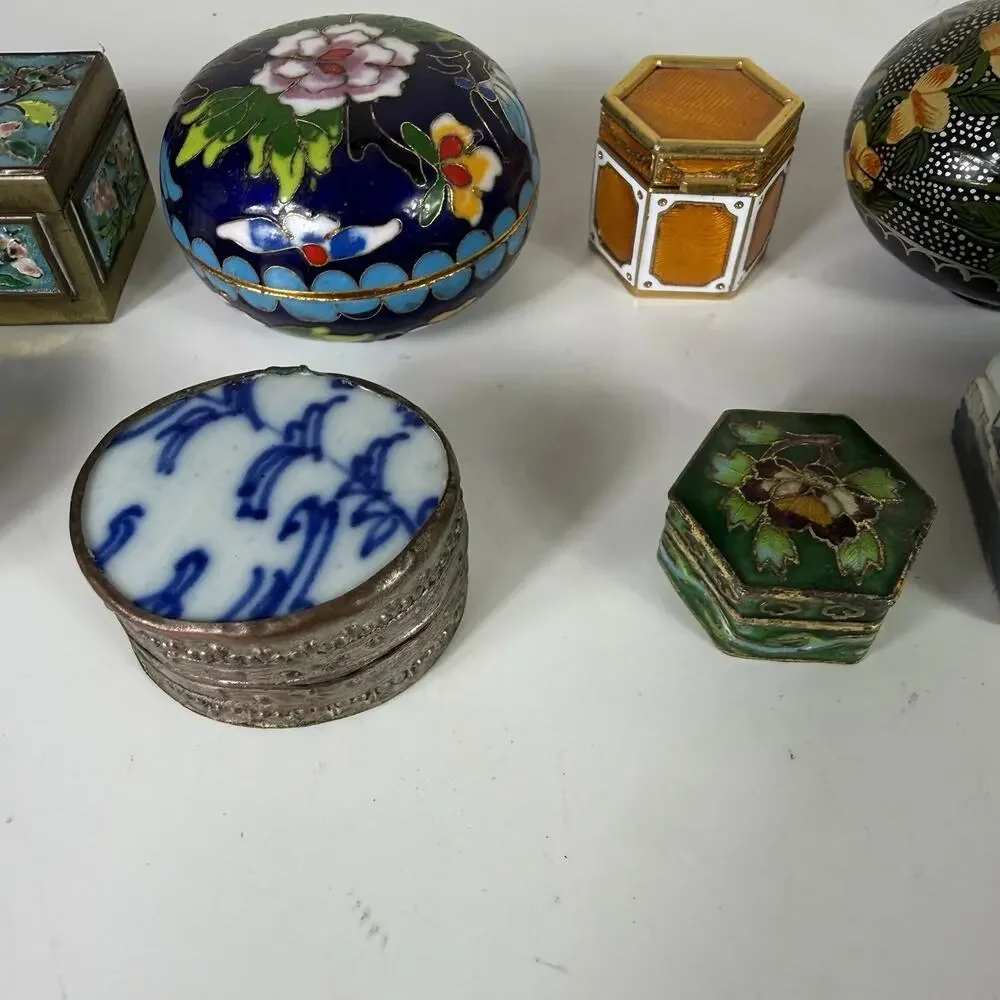 Lot Of 8 Various Trinket Jewelry Boxes - Picture 5 of 7